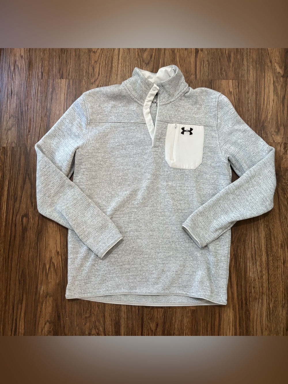 Under Armour Specialist Henley 2.0 Gray Fleece Pullover Pocket Men’s L
